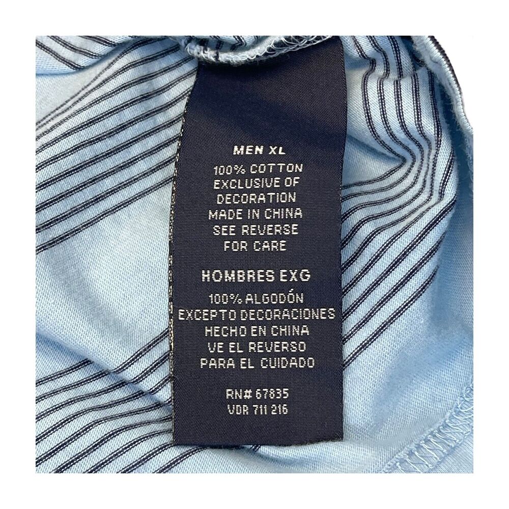 Nautica Polo Shirt Mens XL Blue Black Striped 100% Cotton Golf Collared Pullover - Picture 7 of 9